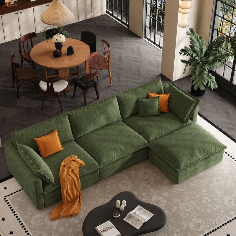 Canapé modulaire en L 113,77 po Comfy, Green