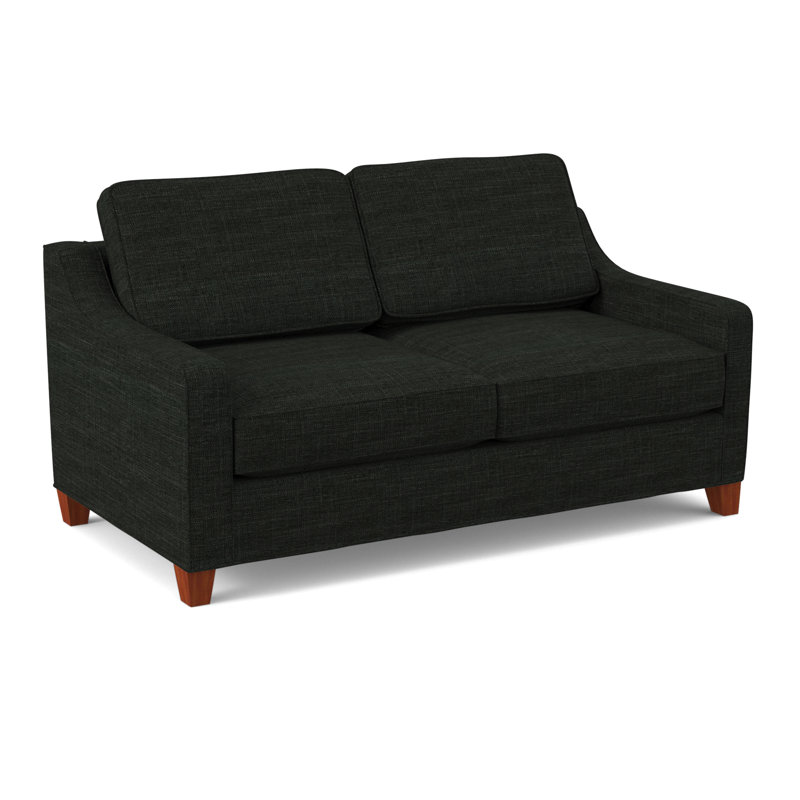 Clark 74" Square Arm Sofa with Reversible Cushions, Elliot Caribou, BM Cherry