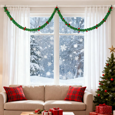 Guirlande de Noël réaliste pour porte de fenêtre ou manteau de cheminée Felts Berry And Pines