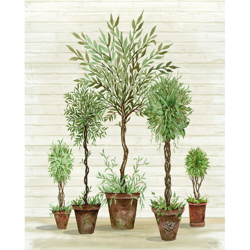 Collection d'arbre en pot - reproduction sur toile tendue, H 24 po x l 18 po