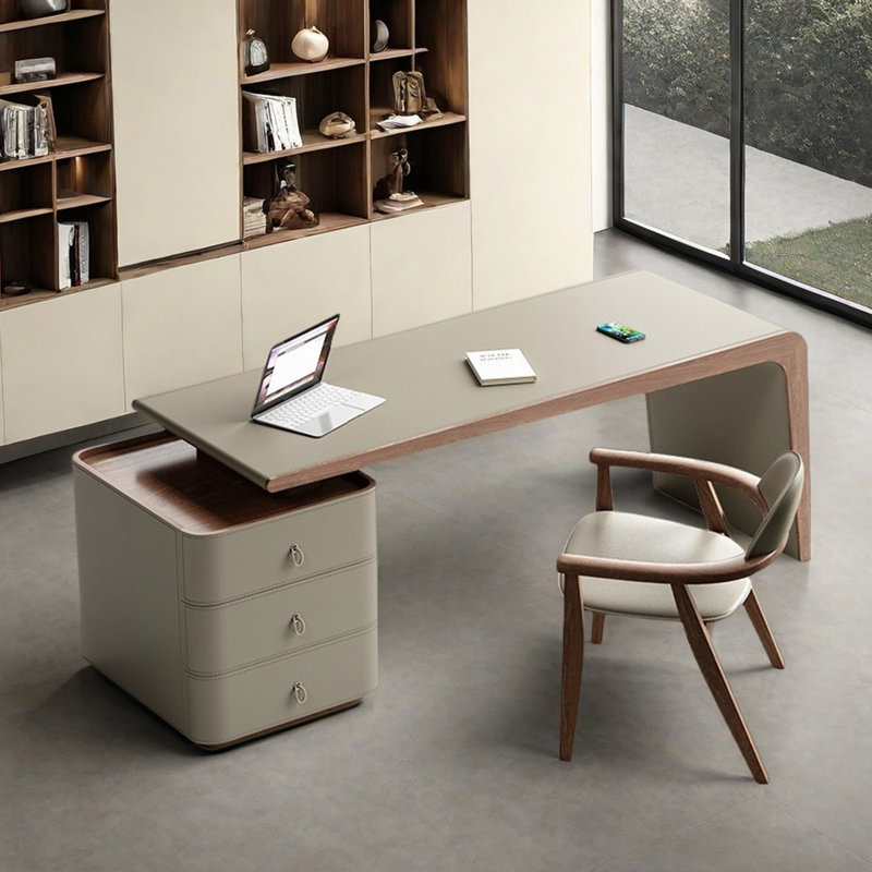 Table de bureau en cuir Saddle