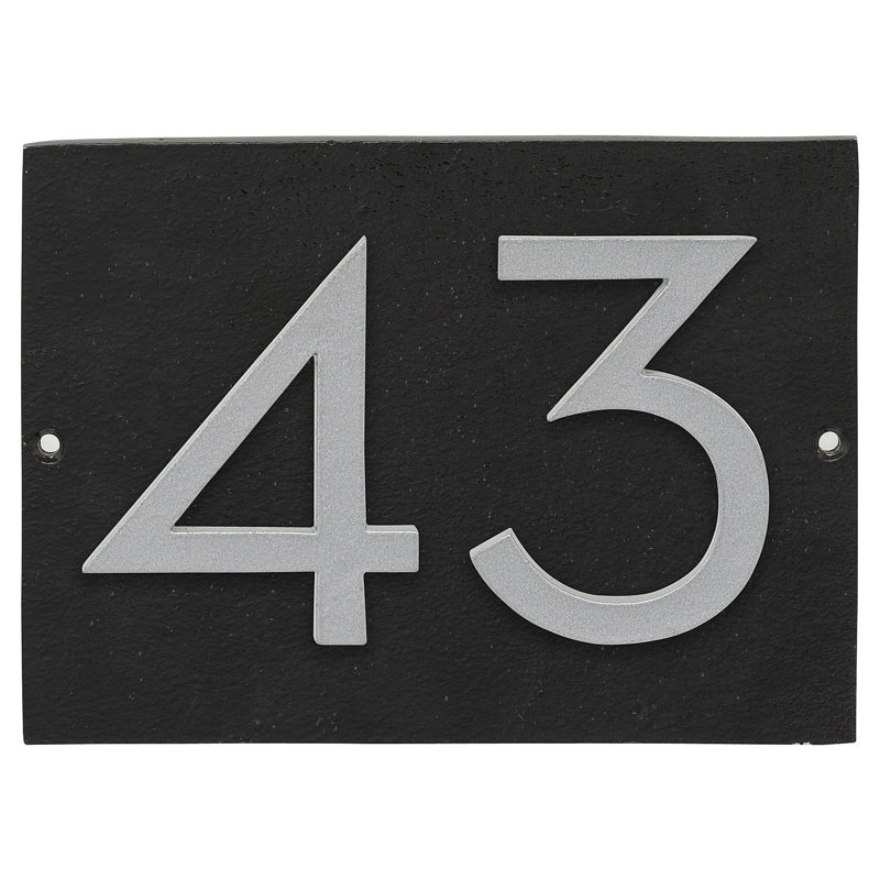 Rectangle Wall Plaque, Black/Silver, Yes