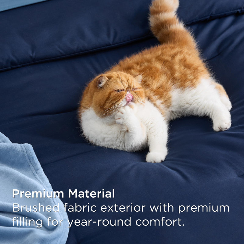 Bedsure Prewashed Bedding Set with Soft Fleece Microfiber Bed Blanket, Twin Comforter + 5 Additional Pieces