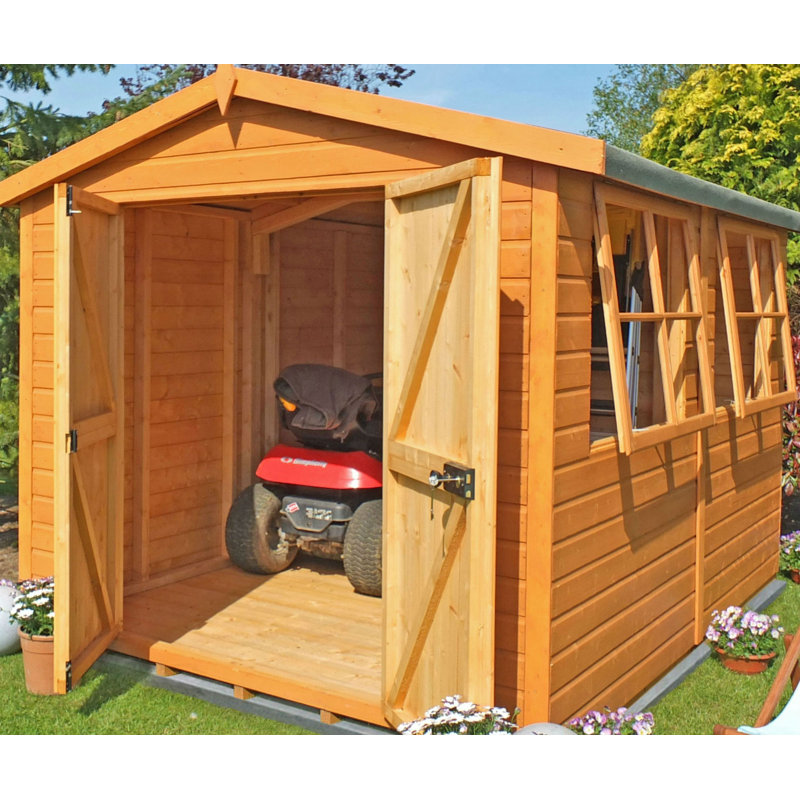 7.3 Ft. W x 11.8 Ft. D Tongue and Groove Apex Wooden Shed, No
