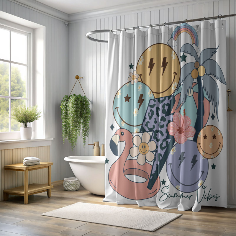 Bardin Shower Curtain, 74"H x 71"W