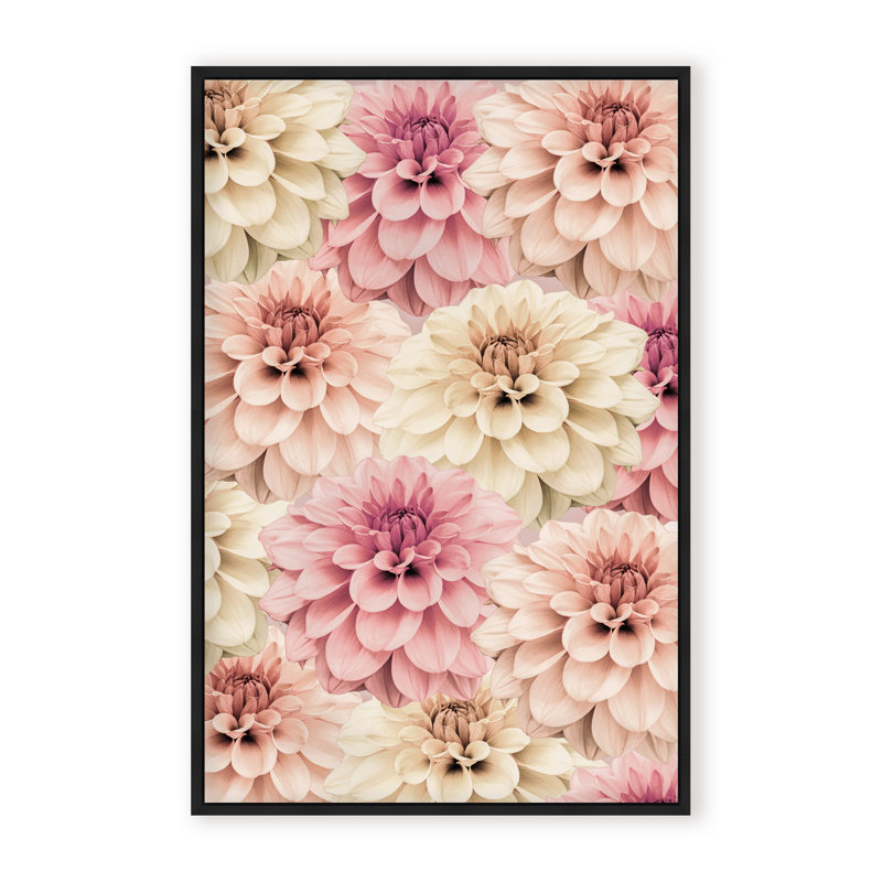 Nature Inspired Dahlia by  - Picture Frame Graphic Art on Paper, 24" H x 16" W x 1.125" D, Framed Matted Print, Beige