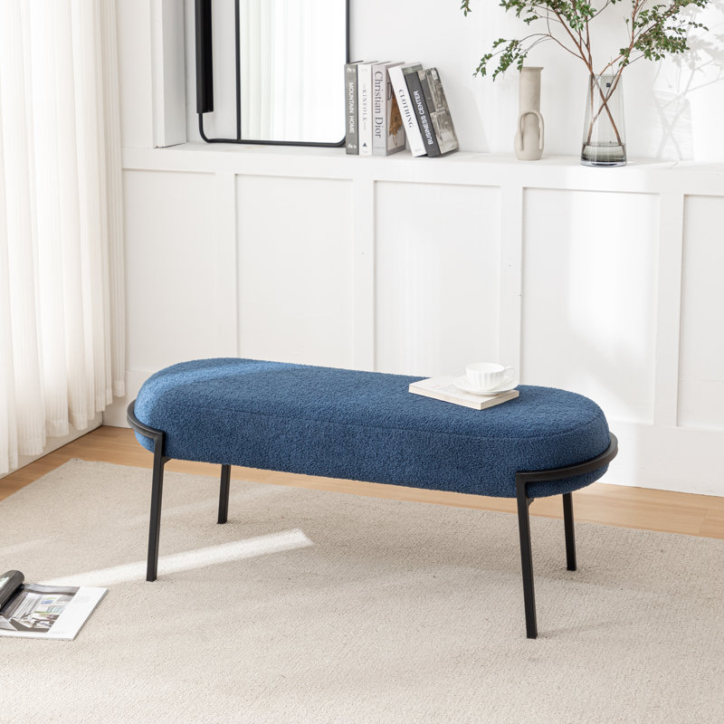 Jolanta Upholstered Bench, Blue