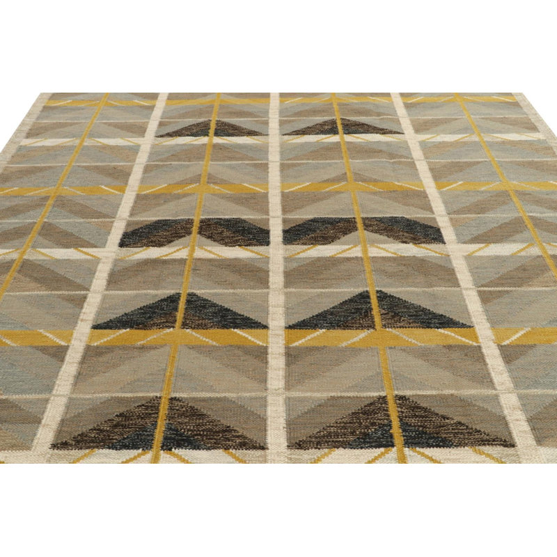 Scandinavian Wool Geometric Area Rug, Rectangle 10' x 14'