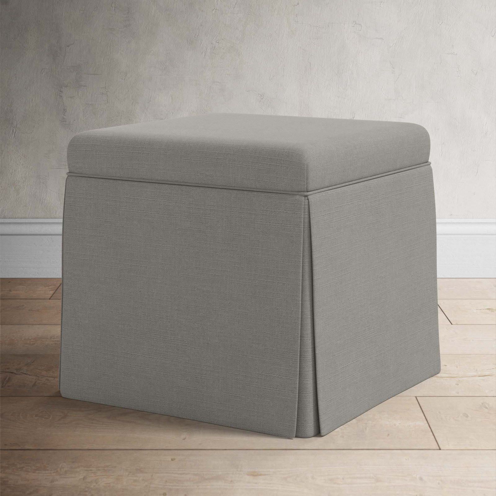 Bash 20" Ottoman, Classic Grey Linen