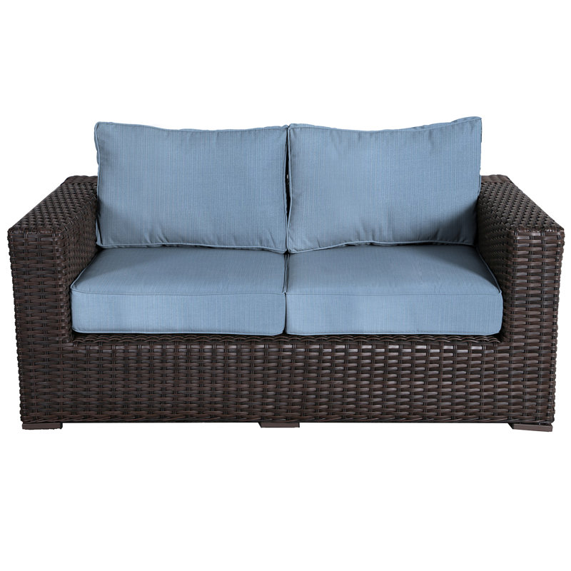 Causeuse Woodham, Toile toile Sunbrella® bleu ciel