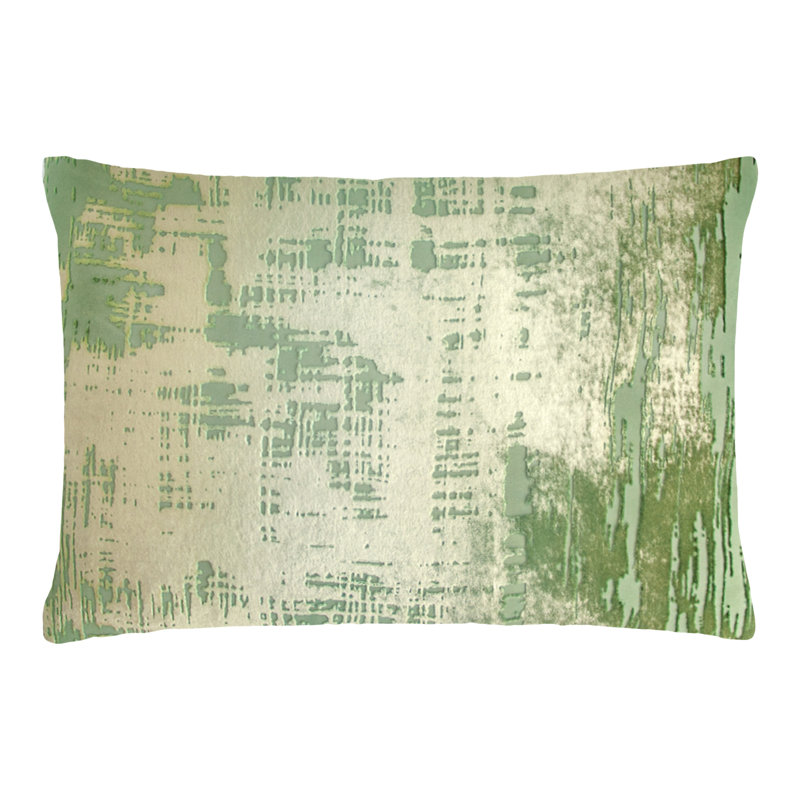 Brush Stroke Lumbar Pillow Cover & Insert, Grass, 14" H x 20" W