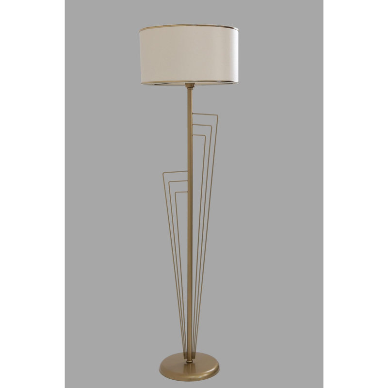 Luro Elegant Copper Floor Lamp, 65.0 inches Tall | 100% Metal Construction, Base Diameter: 11.8 inches, Shade Diameter: 17.7 inches | Oven Dried Paint Finish, E27 Socket Max 60W, Convenient On/Off Switch | Stylish Lighting for Modern Home Decor
