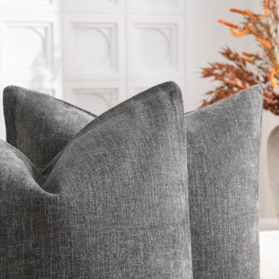 Soft Textured Slub Chenille Solid Cushion Cover Cozy Neutral Farmhouse Decorative Pillow Covers