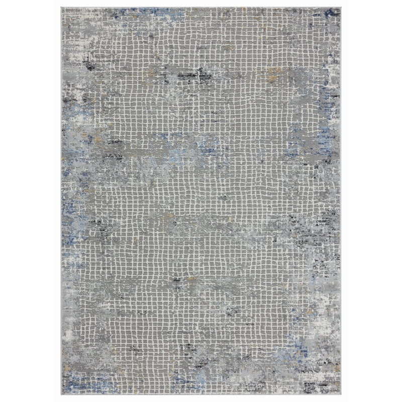 Tapis bleu surdimensionné 9 pi 10 po x 10 pi 6 po Austin Devine de United Weavers, Rectangle 9 pi 1 po x 13 pi 2 po