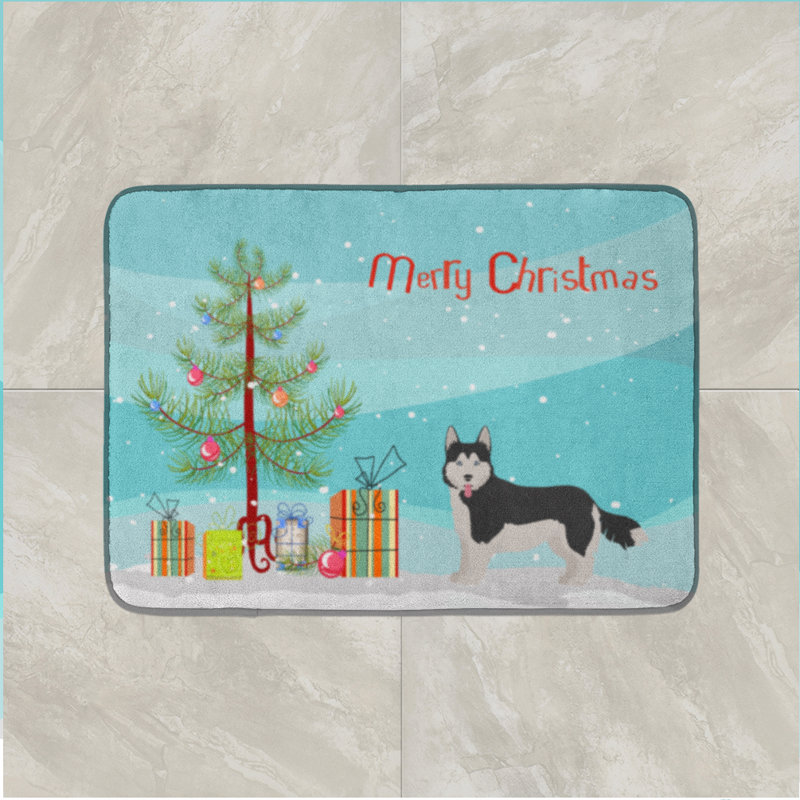 Tapis pour salle de bain chinois, Mélange corgi et husky