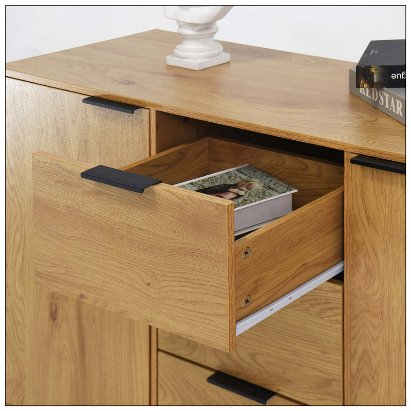Buffet avec rangement, armoire à café en bois, armoire à 3 tiroirs et 2 portes, armoire à buffet