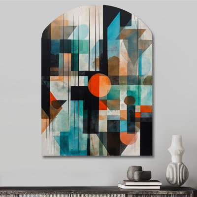 Cheul - Asymmetrical Abstract Geometric Metal Wall Decor, Arch Metal Wall Sculpture Print