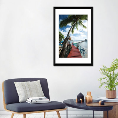 " Palm Trees And Dock, Bora Bora, Society Islands, French Polynesia " by Panoramic Images