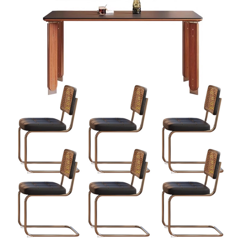 Retro And Elegant Rectangular Dining Table, 29.52"H x 55.11"L x 31.49"W