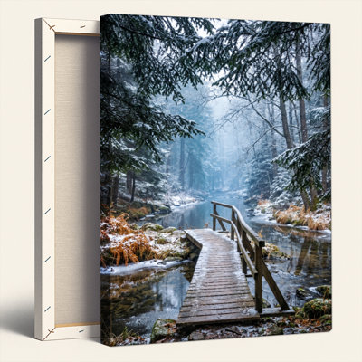 Ensemble de 1 tableau sur toile Forêt d'hiver