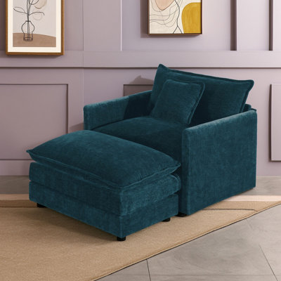 Accent Chair with Ottoman and Cushion