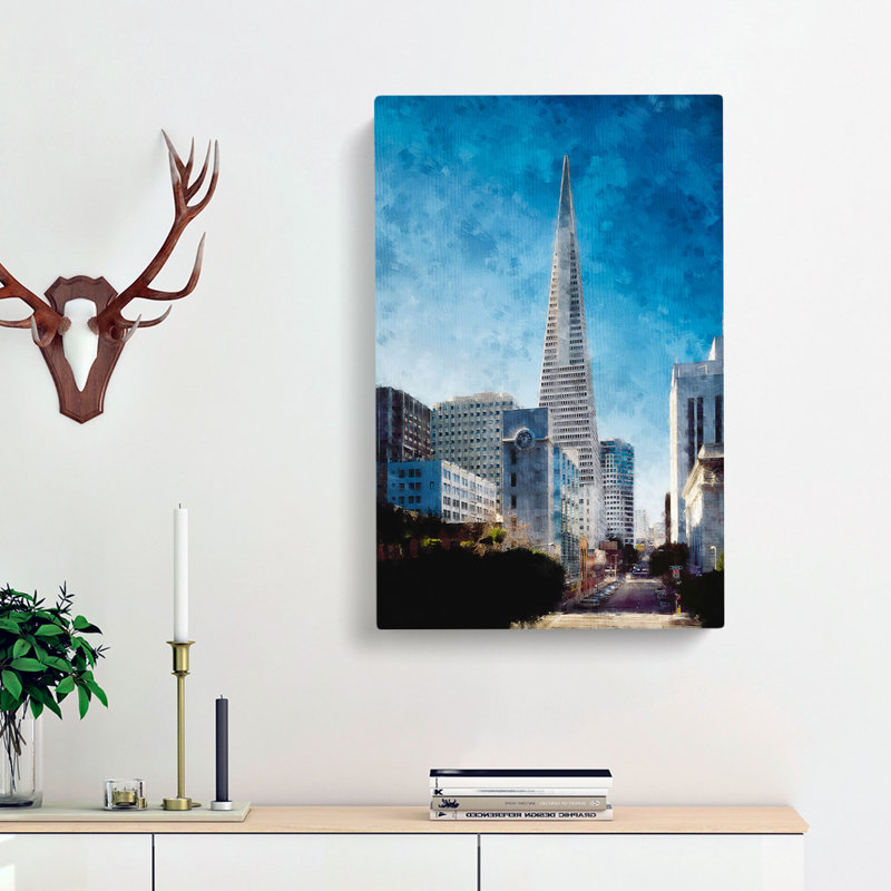 Transamerica Pyramid In San Francisco - Wrapped Canvas Painting, 91cm H x 60cm W x 3cm D