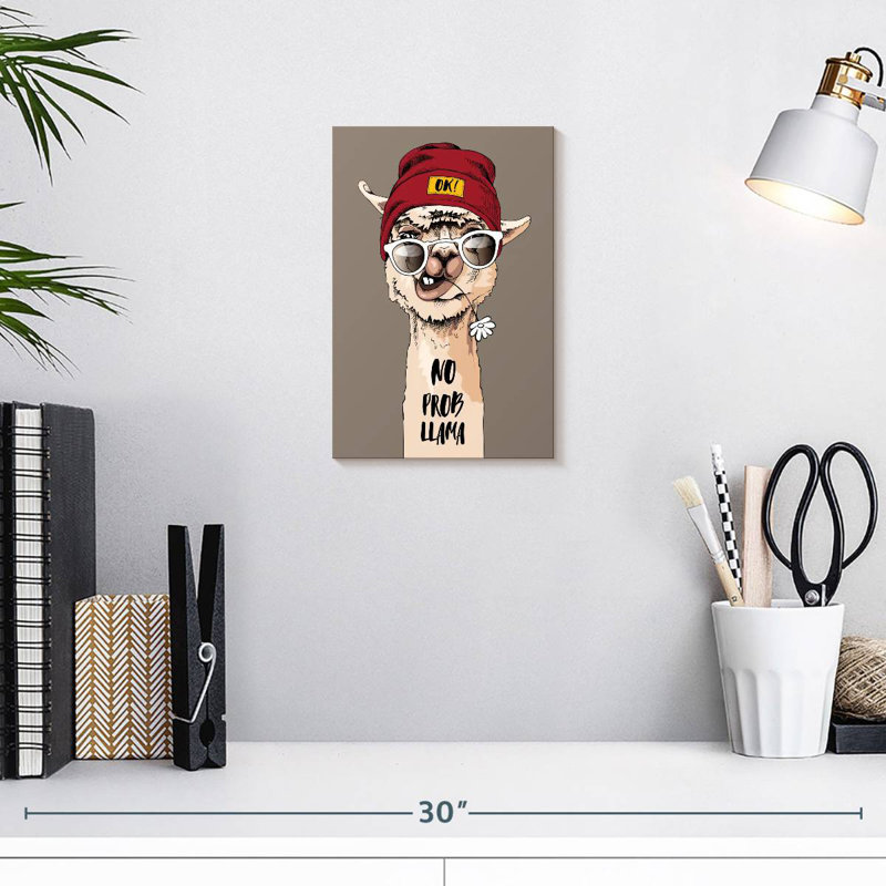 Tergel Hipster Llama, 12" H x 8" W