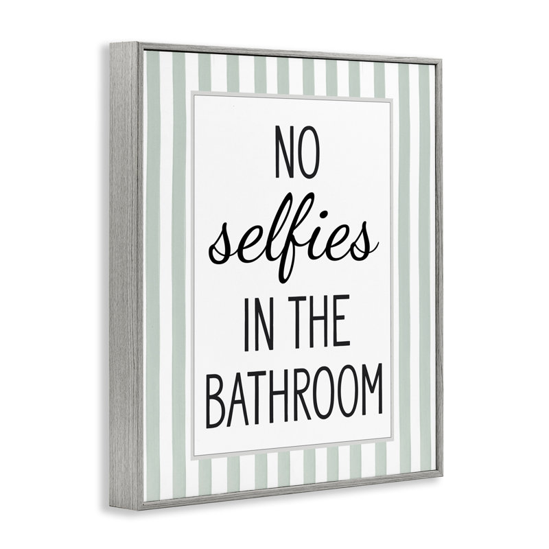 «No Selfies In Bathroom», estampe numérique giclée par lettré et doublé, Estampe numérique Farmhouse, H 14 po x l 11 po