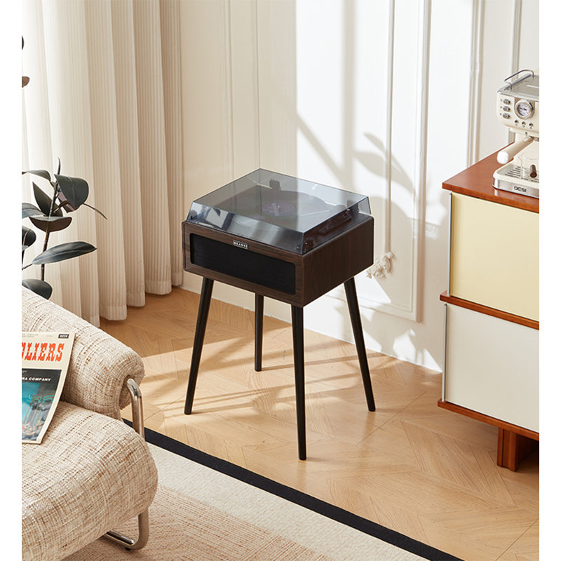 Tourne-disque moderne minimaliste avec haut-parleurs intégrés