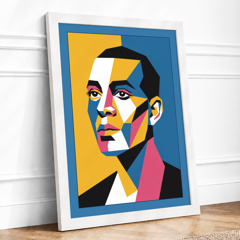 Geometric Pop Portrait Pop Art - Print, A4 - 29.7 x 21.0 cm, White