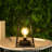 12" H Retro Style Geometric Table Lamp with 6-Hours Timer
