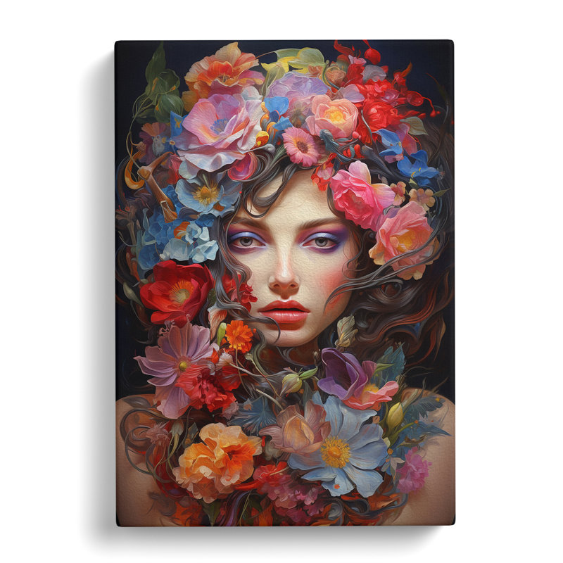 Floral Modern - Single Picture Frame Print, 50cm H x 35cm W x 3cm D