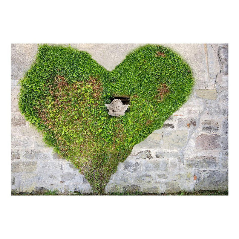 Murale brique et cœur Esabel, L 82 po x l 118 po