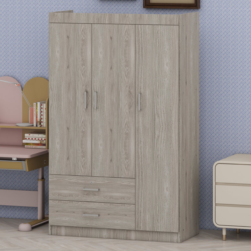 Armoire à 3 portes avec tiroirs de rangement intégrés