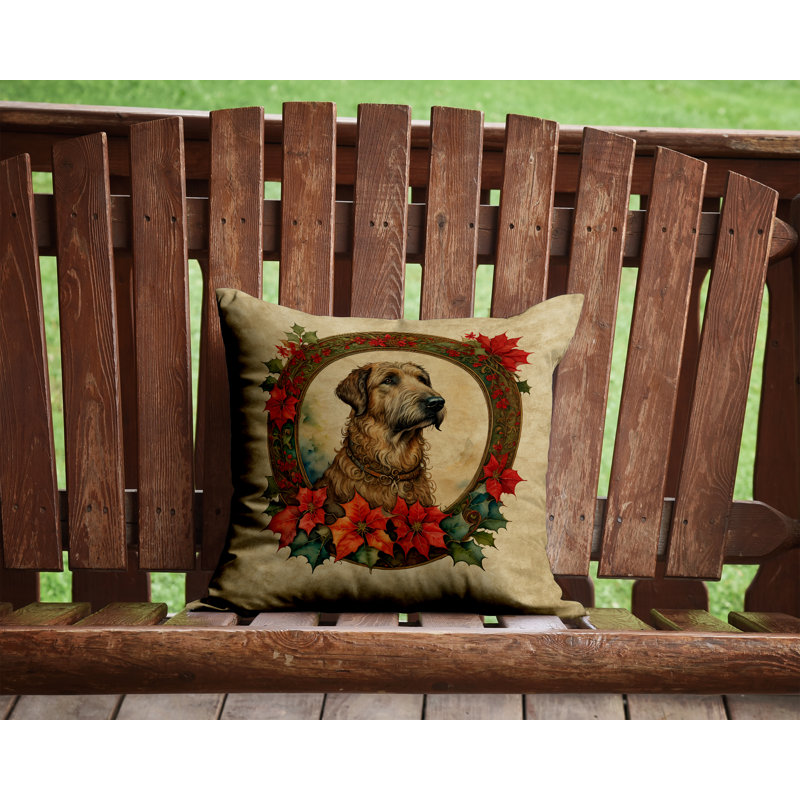 Coussin décoratif intérieur / extérieur en polyester Christmas, 14 po x 14 po, Carré