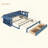 Daybed With Removable Desk, Storage Drawers & Hydraulic Side Table-366229096-366229097