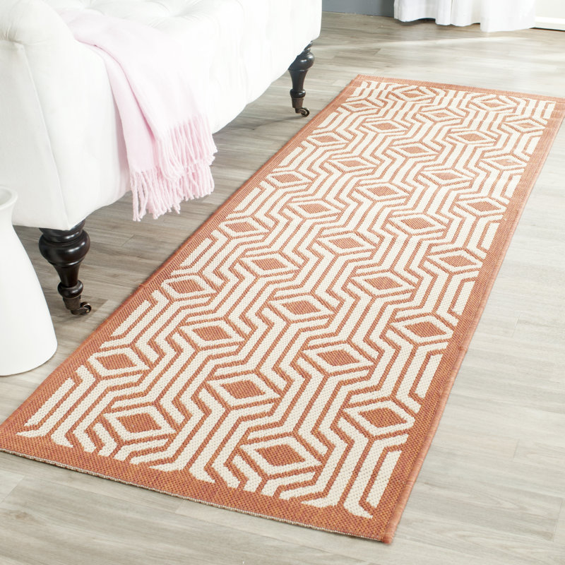 Soldado Looped Orange/Beige Indoor/Outdoor Rug, Runner 69 x 201 cm