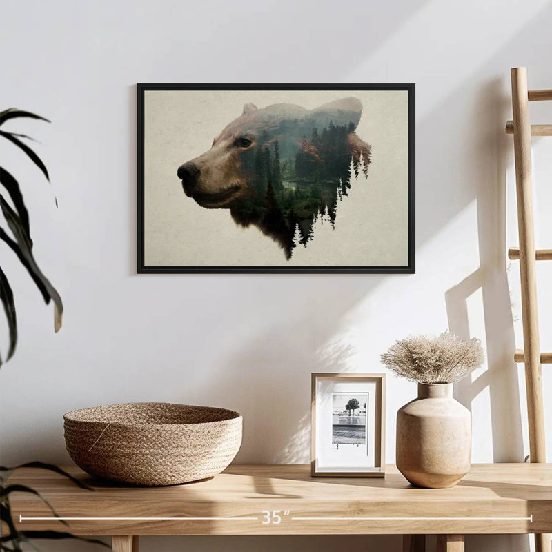 Ours noir du nord-ouest du Pacifique, 19 po x 13 po, Cadre flottant noir