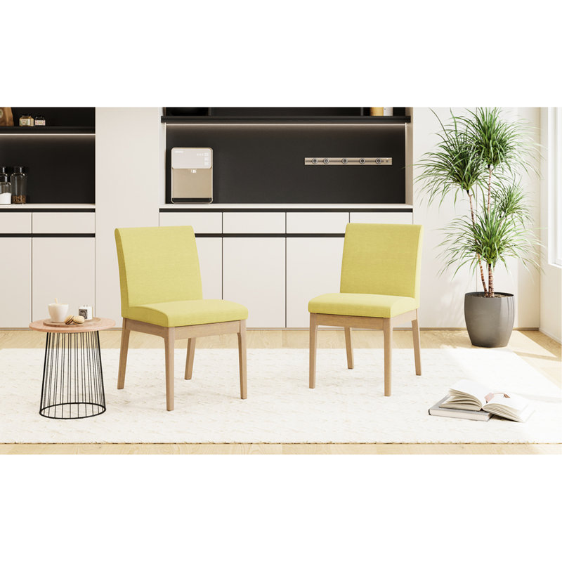 Ensemble de 2 sièges de salle à manger simples en tissu - l 17,52 po x H 32,09 po, siège H 19,25 po, chaises d'assemblage fascinantes