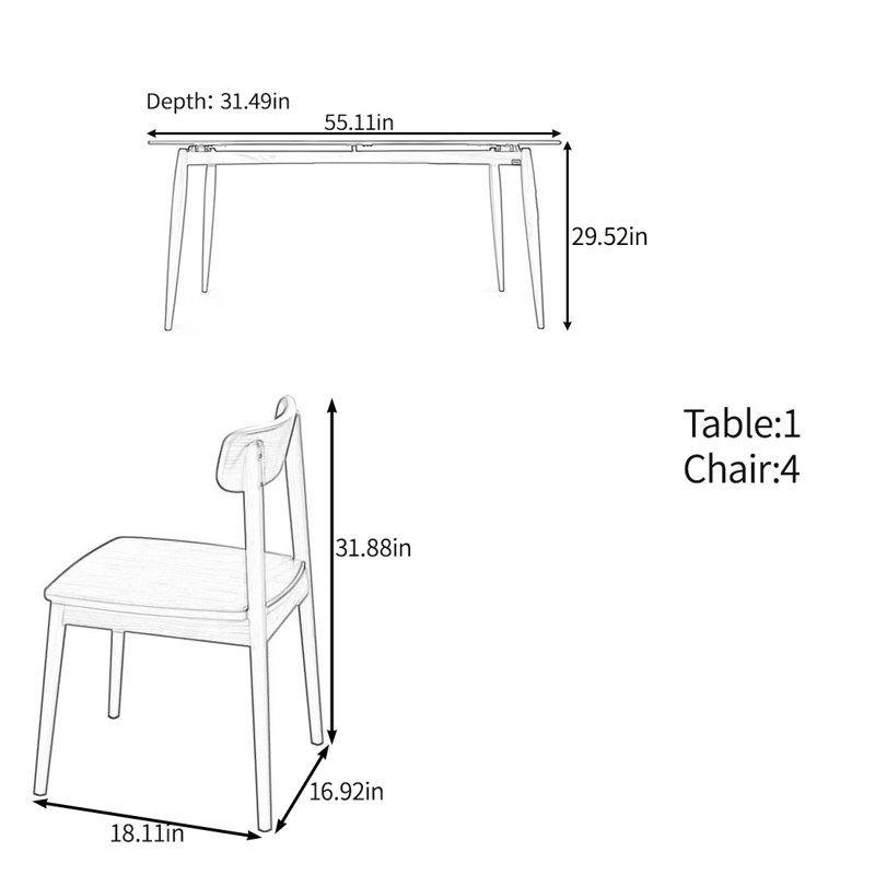 Ensemble de table en noyer noir