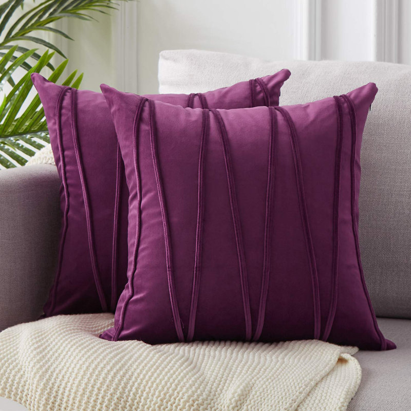 Chevron Geometric Pillow Cover, Purple, 20" x 20"