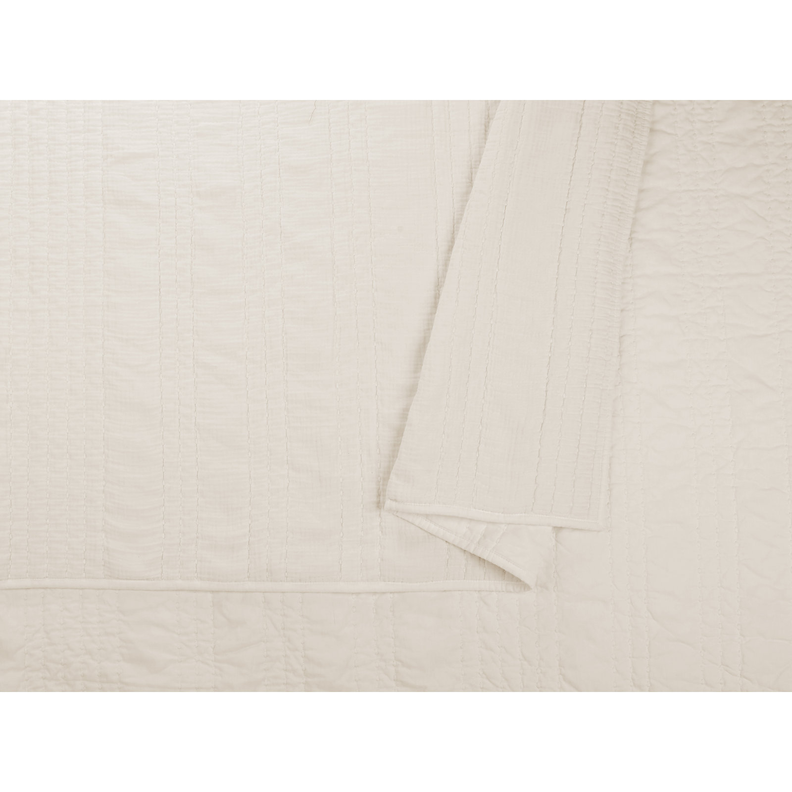 Kennison Cotton Quilt Set, King Quilt, Ivory