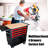 Heavy Duty 4 Drawers Tool Cart With Wheels And Wooden Top - Adjustable Shelf, Spacious Garage Storage Solution Trolley Prodigious Workshop Option