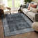 Modern Machine Washable Rugs Bordered Design Non-Slip Low Pile Rubber Backing Indoor Area Rug for Living Room Bedroom Kitchen Dining Room