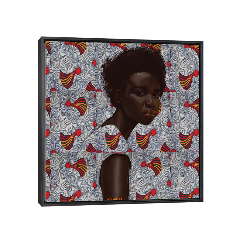 Wax Series VII par Adekunle Adeleke-reproduction d’art, Toile avec cadre noir patiné, Pas de tapis
