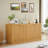59-Inch Modern Wavy Sideboard, Curved Contour Design Storage Cabinet, 4-Door Cabinet With Storage Function, Suitable For Kitchen/Bedroom/Living Room, Natural, 59.0"L X 15.7"W X 27.7"H-655149974