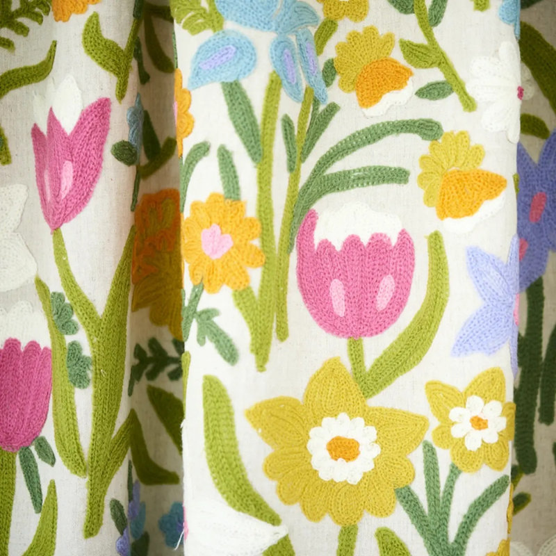 Crewel Garden Fabric, Multicolor