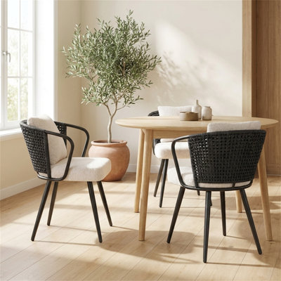 Set of 2 Teddy Fleece Dining Chairs