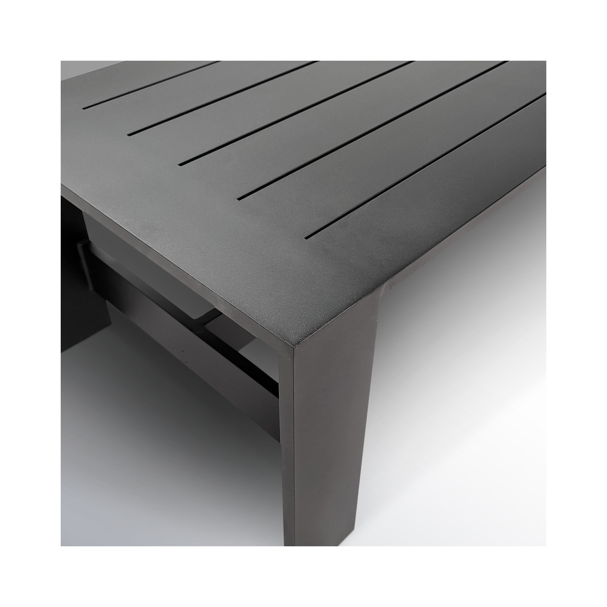Yuki Metal Outdoor Coffee Table with Slat Top