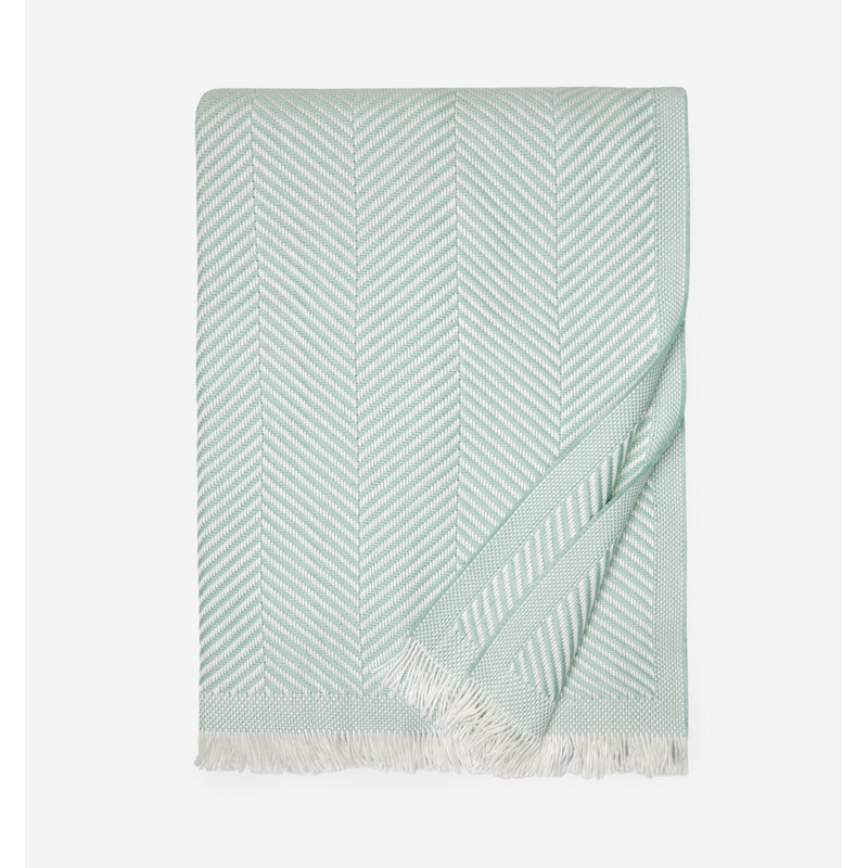 Costa Chevron Cotton Throw Blanket, Poolside